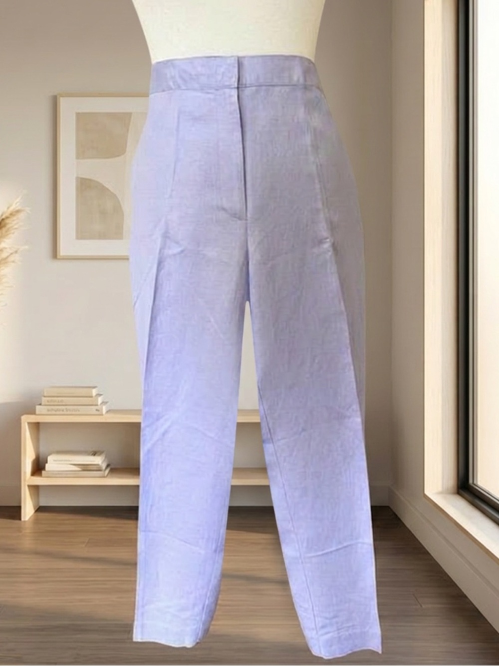Ruby Rd. Lavender Purple Linen-Blend Straight Leg Pants - Size 12